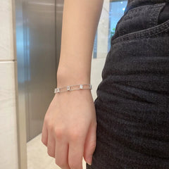 Aetolia Fashion Women Jewelry Rhodium White Gold Plated 925 Sterling Silver Double Layer Hollow Out Chain Bracelets For Girls