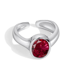 Aetolia Custom Heart Geometric Wave Shape 925 Sterling Silver Ring Irregular Colored Zircon Rings Open Adjustable Ring For Women