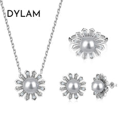 Aetolia Accessories Sets Jewelry Shell Pearl Pendant Necklaces Cz Zirconia Stud Earrings 925 Sterling Silver Rings Jewelry Sets