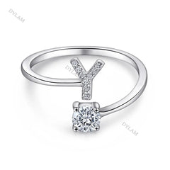 Aetolia Custom Adjustable Finger Fine Jewelry luxury 925 Sterling Silver Engagement Ring Set Letter Initial Wedding Rings Women