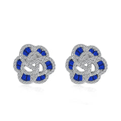 Aetolia Good Price Fine S925 Silver Cz Jewelry Set Pear Flower Shape Stud Earrings Pendant Necklaces Blue Sapphire Rings For Women