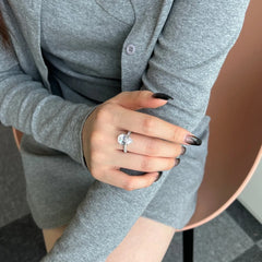 Aetolia Factory Wholesale High Quality 925 Sterling Silver Engagement Shining Rings Romantic Rhodium Plated Wedding Ring