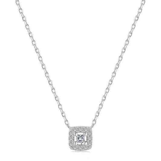 Aetolia 2022 Brand New Pink Color Cubic Zircon Dainty Necklaces Sterling Silver 925 Stone Pendant Necklace for Women