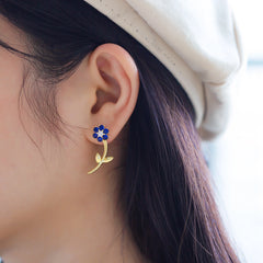 Aetolia Plant Flower Fashion Earrings Trend Jewelry Drop Statement Gold Earrings Set with Card 21524 Earring Women