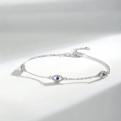 Aetolia New Arrival Hot Sale 18K Gold Plated Chain Blue Devil Eyes Beads Bracelet Adjustable Link Chain Eyes Bracelet For Girls