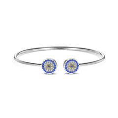 Aetolia In Stock Blue Lucky Devil Eye Wholesale S925 Sterling Silver Bracelets Bangles Open Adjustable Bracelet Bangle For Woman
