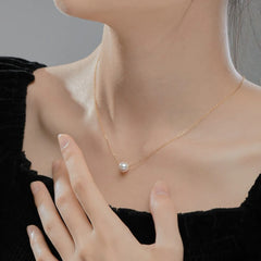 Aetolia Fashion Jewelry Necklaces 925 Sterling Silver Chain Choker Joyas De Plata 18K Gold Plated Freshwater Pearl Necklace Women