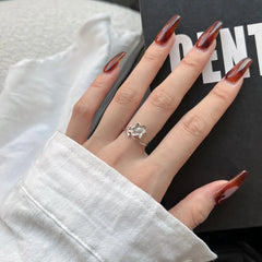 Aetolia Minimalist Luxury Fine Jewelry S925 Sterling Silver Ring Flower Shape Ladies Bride Engagement Wedding Rings For Women