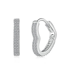 Aetolia S925 Sterling Silver Fine Jewelry Romantic Heart Cz Cubic Zircon Dangle Earrings Dainty Heart Hoop Earrings For Women Lady