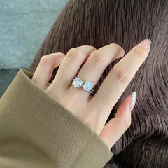 Aetolia Classic S925 Sterling Silver Radiant Cut 5A Cz Zircon Ring Wedding Jewelry Luxury Ladies 925 Sterling Silver Rings For Wome