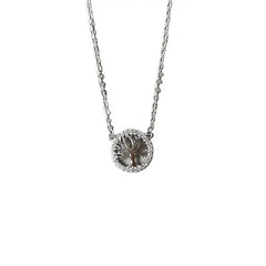 Aetolia Wholesale Price NO MOQ Elegant Necklace Round Pendant Link Sterling Silver Jewelry Dainty Tree Of Life Necklaces for women