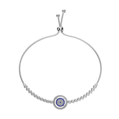 Aetolia Vintage Waterproof 925 Sterling Silver Lucky Blue Evil Eyes Chain Bracelet Sparkling Cz Cubic Zirconia Bracelets For Women