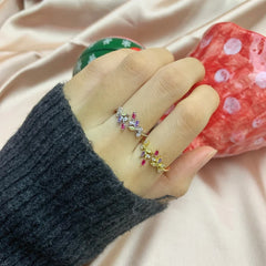 Aetolia Christmas Pave Rings Love U Heart Ring Eternity Jewelry Women 925 SilverRing Gold 18K Eemal Rings