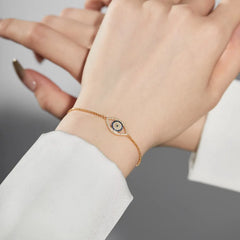 Aetolia Cubic Zirconia Blue Devil Eye Bracelet 925 Sterling Silver Jewelry 18K Gold Tennis Diamond Charm Bracelets Women