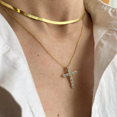 Aetolia Wholesale Joyas De Plata Minimalist Crystal Zirconia Jewelry Dainty 925 Sterling Silver Cross Necklace 18k Gold Necklace