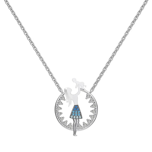 Aetolia Mother'S Day Gift S925 Silver Cz Zircon Jewelry Mom Baby Charm Pendants For Women 18K Gold Plated Jewelry Manufacture