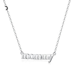 Aetolia Brand New Fashion Tren English Letters Mommy Pendant Necklace Sterling 925 Silver Necklaces for Women