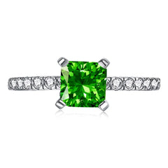 Aetolia Custom 5A CZ Cubic Zirconia Emerald Stone Green Engagement Ring Diamond 925 Sterling Silver jewelry Gold Wedding Rings For Women