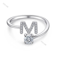 Aetolia Custom Adjustable Finger Fine Jewelry luxury 925 Sterling Silver Engagement Ring Set Letter Initial Wedding Rings Women