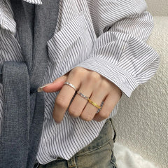 Aetolia 925 Rings Jewelry Women Sterling Silver 18K Gold Plated Irregular Open Adjustable Resizable Ring For Woman