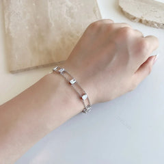 Aetolia Cuba Drop Heart Shape Iced Out Tennis Cubic Zirconia 925 Silver Chain Crystal Bracelets Bangles Charm For Bracelet Women