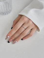 Aetolia Hypoallergenic Non Tarnish Minimalist 925 Silver Rhodium 18K Gold Plated Irregular Wave 2 Layer Adjustable Women Rings for women