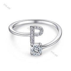 Aetolia Custom Adjustable Finger Fine Jewelry luxury 925 Sterling Silver Engagement Ring Set Letter Initial Wedding Rings Women