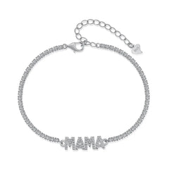 Aetolia Custom Designer 18K Gold Plated Love Mama Bracelet Jewelry Tennis Bracelets Bangles For Women Mother'S Day Gift Adjustable
