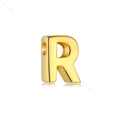 Aetolia 925 Sterling Silver Sliding Chain Personalized Alphabet Necklaces Diy Name Letter Initial Charm Pendant Necklace 18K Gold Plated