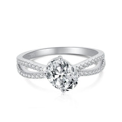 Aetolia 8A White Color Round Platinum Moissanite Diamond 925 Sterling Silver Ring For Women Jewelry Zircon Engagement Rings