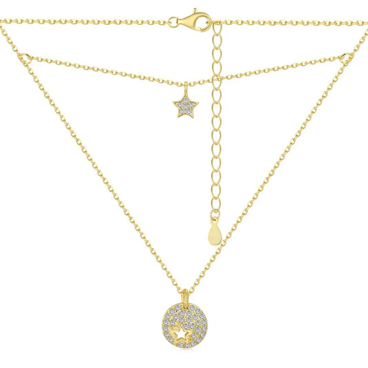 Aetolia High Quality Factory Price Oem Korean Fine Jewelry 18K Gold Plated Cubic Zircon Star Pendant Necklaces For Women Shiny