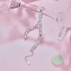 Aetolia Square Shape Colorful S925 Sterling Silver Bracelet Jewelry Set Cubic Zirconia Pink Stone Diamond Tennis Bracelets Women