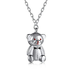 Aetolia Fashion 18K Gold New Design Cute Bear Animal Pendant collar de plata Wholesale Silver Jewelry Necklace Design For Children