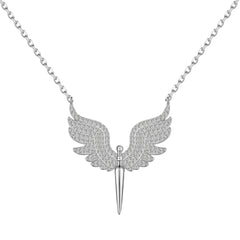 Aetolia Wholesale New Design S925 Cz Zircon Angel Wings Pendant Necklace 18K Gold Plated Chain Necklaces For Ladies Women