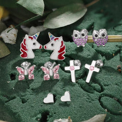 Aetolia New Arrival Hypoallergenic Nickel Free 925 Sterling Silver Earring Kid Children 5A CZ Cubic Zirconia Tiny Cross Stud Earrings