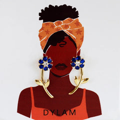 Aetolia Plant Flower Fashion Earrings Trend Jewelry Drop Statement Gold Earrings Set with Card 21524 Earring Women