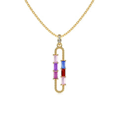 Aetolia Hypoallergenic Hot Selling Zirconia 925 Sterling Silver Necklaces Paper Clip Pendants For Women 18K Gold Plated Necklace
