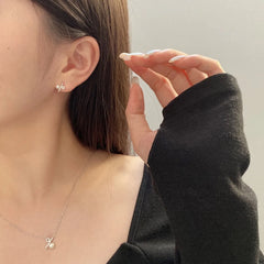 Aetolia S925 Sterling Silver necklace Link Chain Fine Jewelry 1% Percent Symbol Diamond Zirconia Pearl Pendant Necklaces for Women