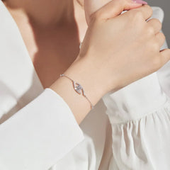 Aetolia New Fine Retro Jewelry 925 Silver Geometric Polished Eye Diamond Ajustable Bracelet Custom Devil Eye Bracelets For Women