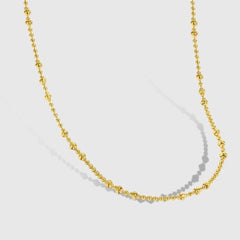 Aetolia Minimalist Hypoallergenic Non Tarnish Nickel Free 925 Sterling Silver Rhodium 18K Gold Plated Beaded Chain Necklaces women
