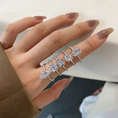 Aetolia Custom Silver S925 CZ 8A Cubic Zirconia Heart Bridal Diamond Ring Engagement Band Wedding Promise Fine Rings Jewelry Women