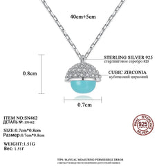 Aetolia 925 Sterling Silver 18K Gold Plated Trendy Green Crystal Cubic Zirconia Pendant Necklace SN-462