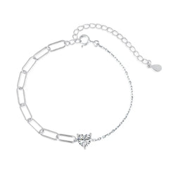 Aetolia Cuba Drop Heart Shape Iced Out Tennis Cubic Zirconia 925 Silver Chain Crystal Bracelets Bangles Charm For Bracelet Women