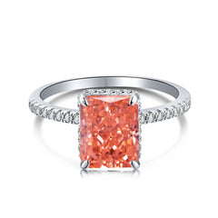 Aetolia Hot Sale 925 Sterling Silver Diamond Jewelry For Woman Wedding Rectangular Purple Zircon Engagement Ring