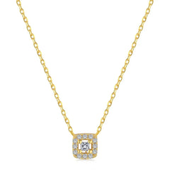 Aetolia Brand New Pink Color Cubic Zircon Dainty Necklaces Sterling Silver 925 Stone Pendant Necklace for Women