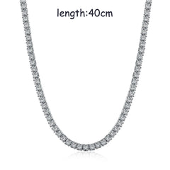Aetolia Tennis Chain 18K Gold Plated Cubic Zirconia Necklace Set Pendant Diamond Chain S925 Sterling Silver Tennis Necklaces For Women