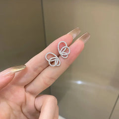 Aetolia High Quality Aetolia Diamond Jewelry Cute Cubic Zirconia 18K Gold Plated Butterfly Shaped S925 Sterling Silver Stud Earrings Women