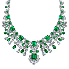 Aetolia Emerald S925 Sterling Silver Custom Cz Cubic Zirconia Stone Tennis Necklace Designs Big Diamond Necklaces For Women Bride Gift