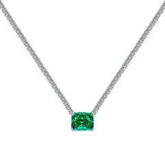 Aetolia Low Moq Vintage CZ Cubic Zirconia Pink Blue Square Heart Pendant 925 Sterling Silver Cuba Chain Link Tennis Necklaces For Women