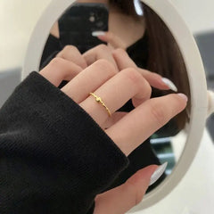 Aetolia Fine Minimalist Design 925 Sterling Silver Rhodium 18K Gold Plated Texture Round Beaded Fashion Fine Jewelry Rings for women